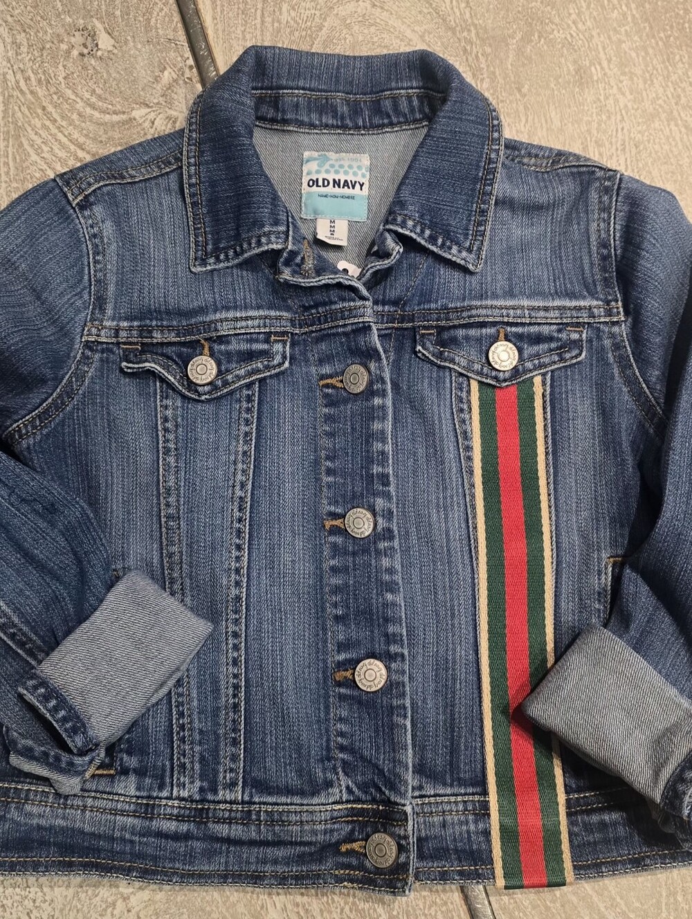 Upcycled Designer Insipered Jean Jacket - Picture 2 of 12